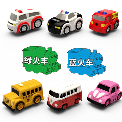 汽车闯关大冒险玩具配件停车场大楼工程轨道车小火车磁性警车