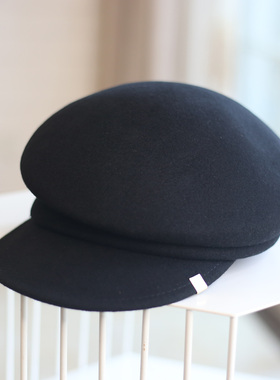 秋冬新款羊毛呢八角帽女英伦复古百搭显脸小鸭舌帽时尚保暖画家帽