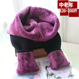 200斤加厚不掉档 女东北棉裤 羊羔绒中老年妈妈打底裤 外穿胖mm大码
