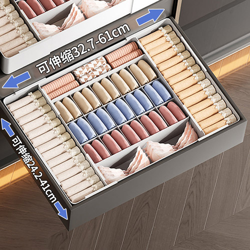 内衣内裤衣柜可调节分格收纳盒