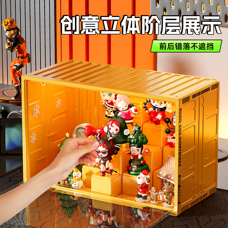 多巴胺盲盒收纳展示架透明泡泡玛特娃娃展示盒公仔玩偶手办展示柜