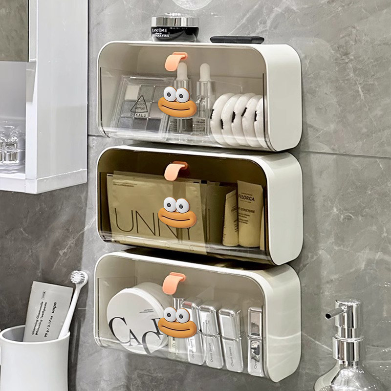 卫生间镜柜收纳盒化妆品分格整理盒防尘壁挂卸妆棉签盒面膜置物架,收纳整理,镜柜收纳盒,淘宝优惠券,粉丝福利购,淘宝优惠卷