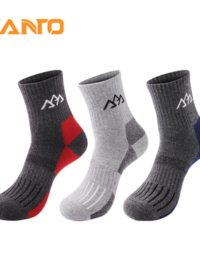 山拓户外登山运动袜加厚保暖透气排汗速干徒步秋冬滑雪袜子男女