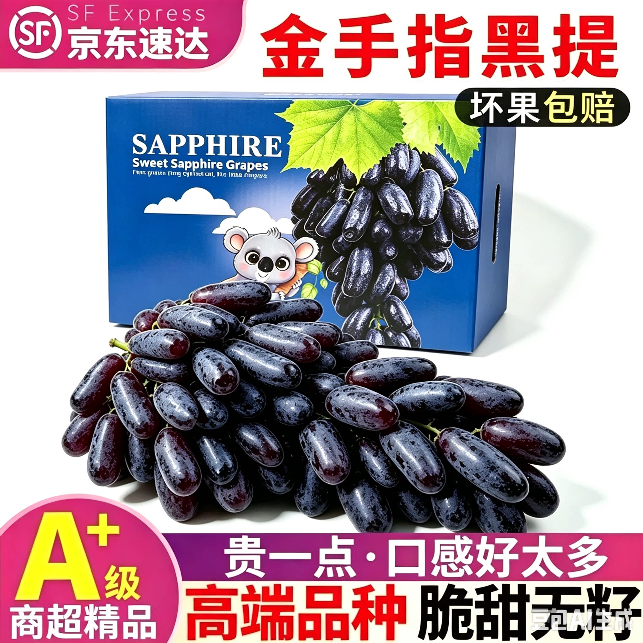 新鲜采摘顺丰金手指蓝宝石脆甜