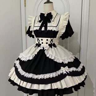 新品 满分女仆COS服女仆装 可拆卸袖 系洛丽塔演出服网红直播服 洋装