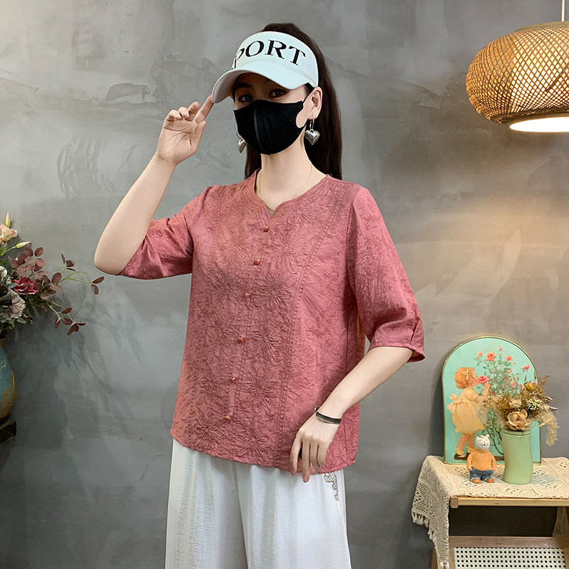 妈妈装夏季套装短袖大码女裤显瘦中老年女士夏装T恤宽松两件套女