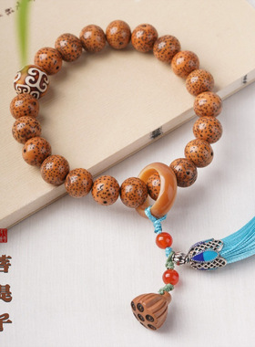 星月菩提手持手串DIY莲蓬款10mm菩提根流苏跑环手持念珠厂家