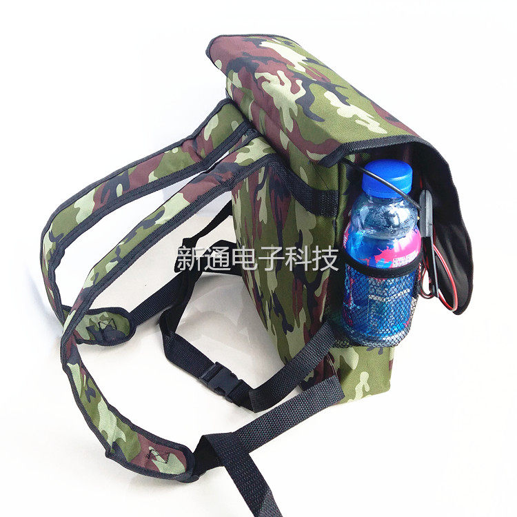 锂电池背包12V伏电瓶迷彩包加厚防水逆变升压器升压机头双肩背包