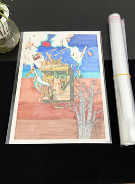 美术作品收纳袋防水自封薄膜4K8K透明素描速写色彩加厚封画保护膜