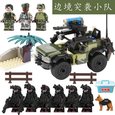 适用于乐高军事人仔积木重装特种兵幽灵特警武装小人偶拼装玩具