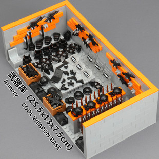 适用乐高积木二战军事士兵人仔特种兵武器装备库机枪炮车拼装玩具