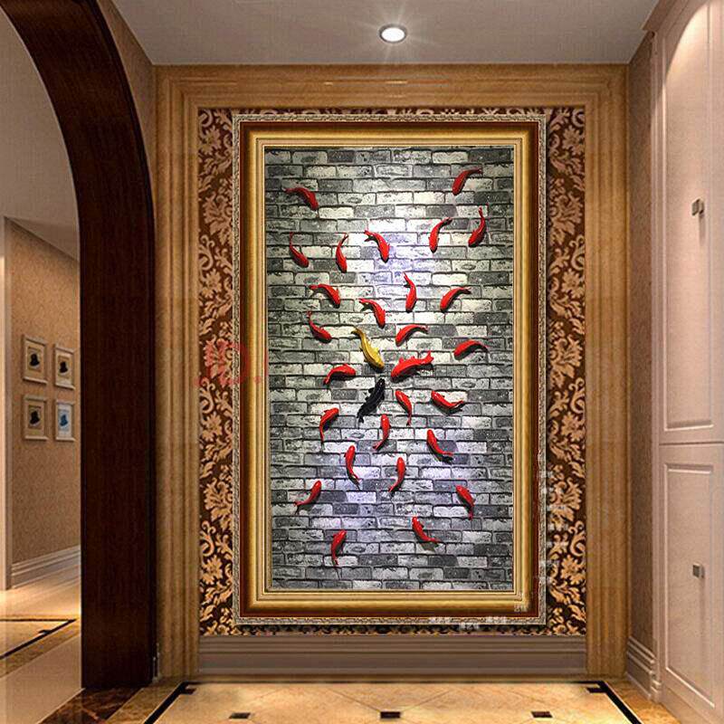 玄關過道走廊壁畫 立體魚牆壁挂飾貼創意家居錦鯉魚群樹脂魚荷葉在類目 家居飾品, 壁飾中 - 來自Buy2taobao.com提供專業的淘寶代購服務