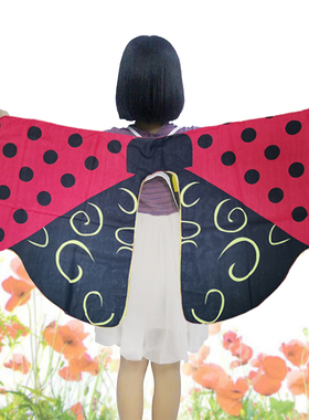 雪纺昆虫翅膀儿童大人蜜蜂瓢虫翅膀披风天使奇妙仙子舞蹈演出道具