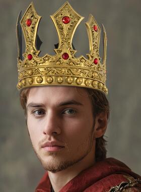 新品节日欧美宫廷中世纪表演出装扮聚会复古国王皇冠COS道具头饰