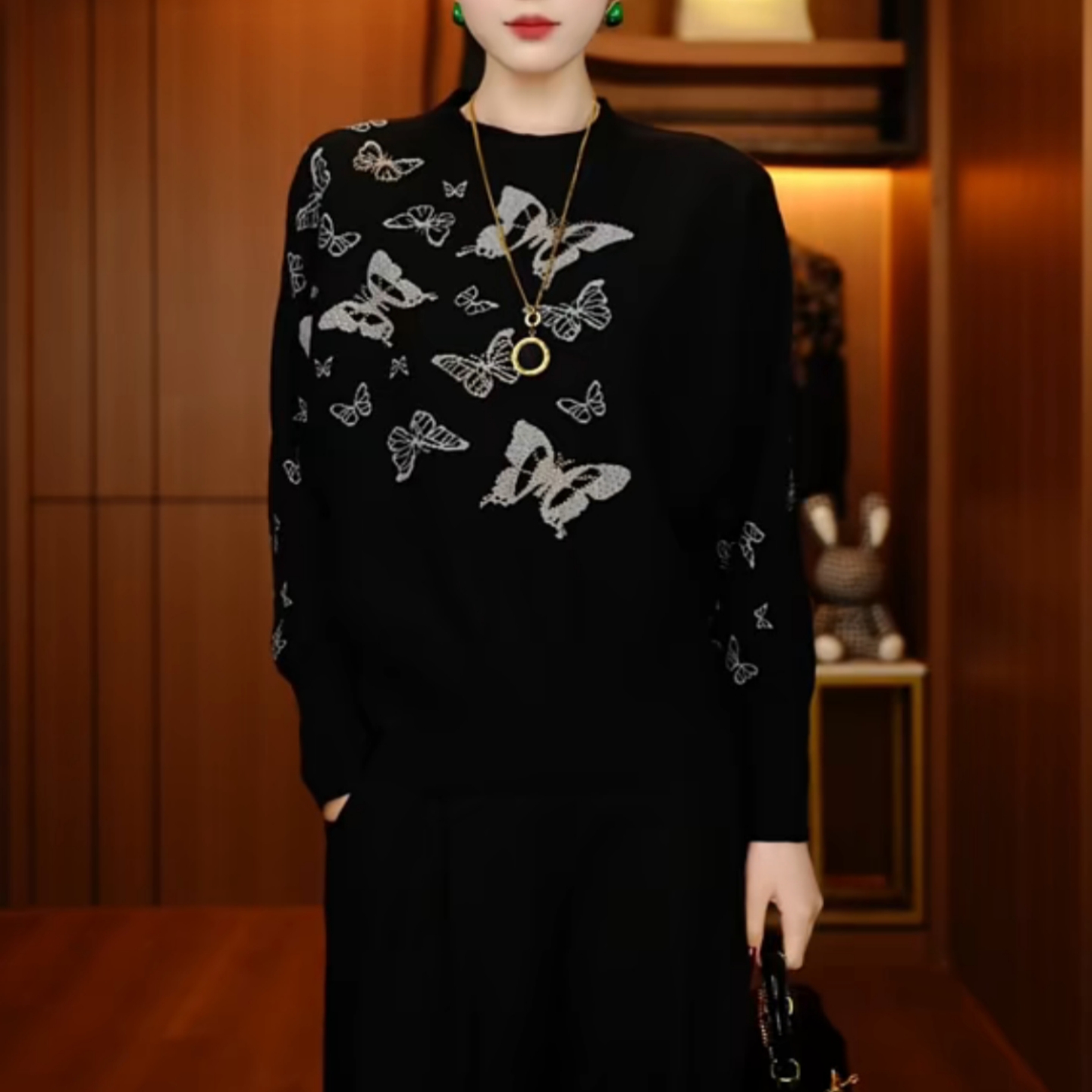 大码女装2025春秋新款针织衫上衣