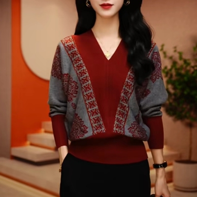大码女装2025春秋新款针织衫上衣