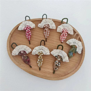 跨境热销韩版 手工制作花边学院风小碎花清新文艺小雨伞胸针 百搭款