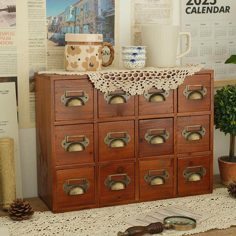 松木办公桌收纳柜抽屉式大号木质家用卧室桌面多层胶带手账收纳盒,收纳整理,桌面收纳盒,淘宝优惠券,粉丝福利购,淘宝优惠卷