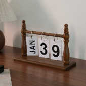 ins风北欧台历中文木质翻页日历卧室客厅桌面摆件幼儿园拍摄道具