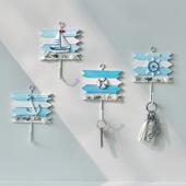 地中海风格 挂钩衣帽铁艺挂钩壁挂置物架门后挂衣钩墙壁家居装 饰品