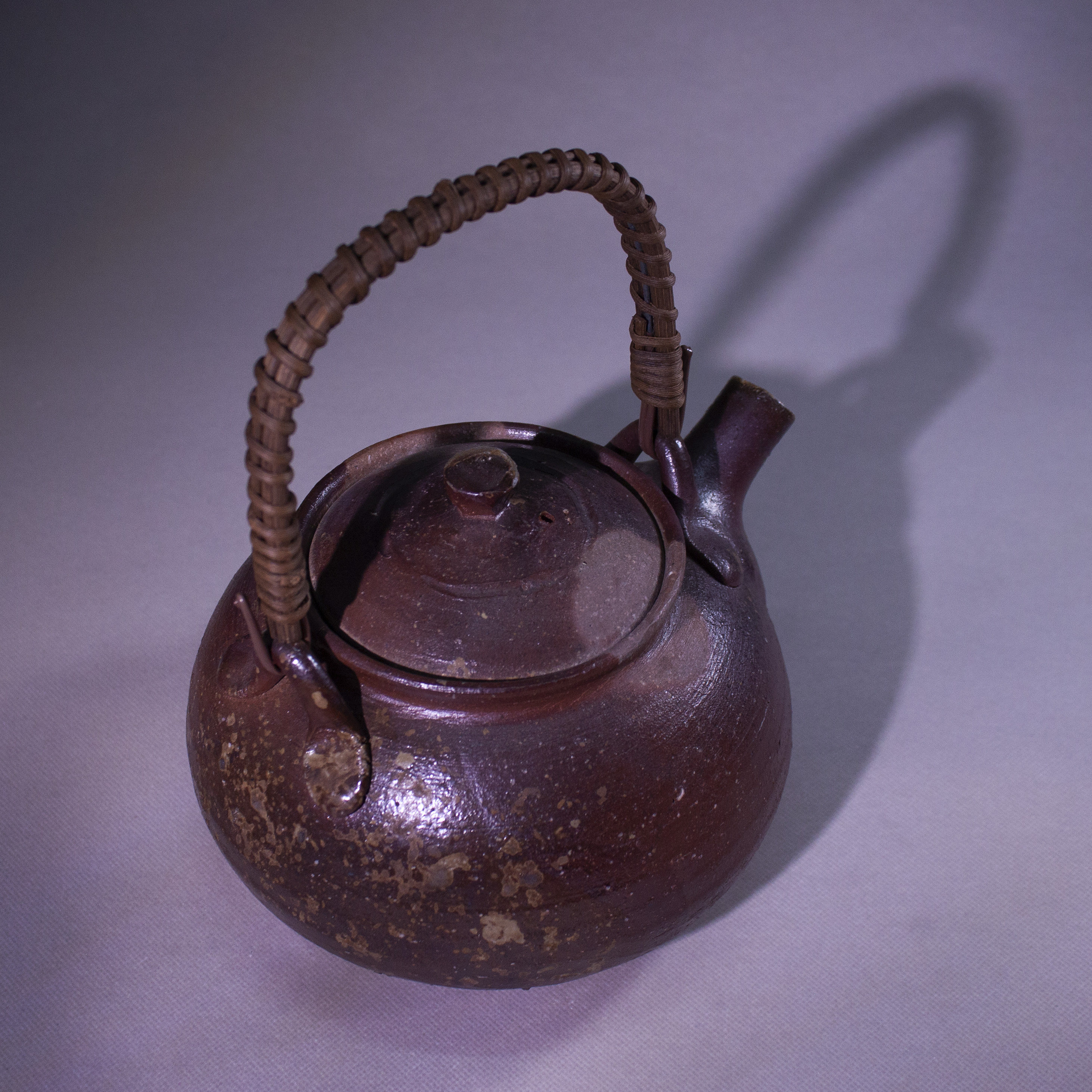 备前烧柴冈信义日本进口柴烧提梁泡茶壶侘寂风古朴手工日式茶具器