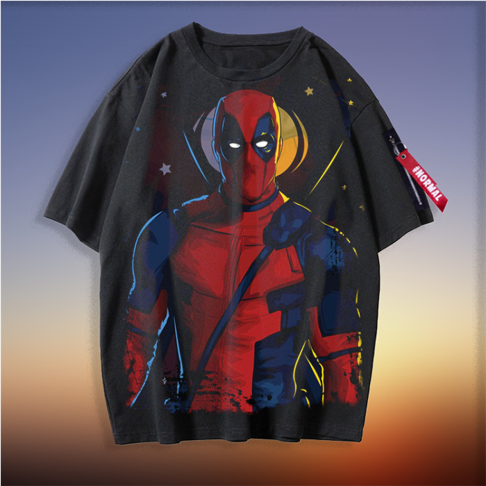 死侍短袖T恤 衣服周边黑色体恤上衣定制图案来图学生短袖T恤衣服