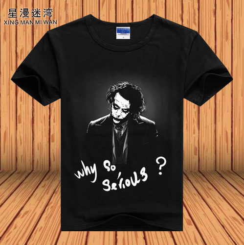 小丑短袖T恤体恤希斯莱杰短袖T恤儿童装小孩男童男女黑色衣服服装