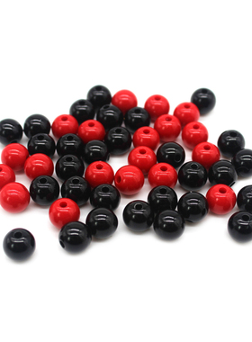 DIY串珠材料光珠 黑红珠子眼睛珠子 光珠 亚克力珠子