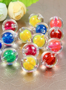 16mm内染 内彩光珠珠心珠 花瓶珠DIY串珠材料 亚克力散珠子