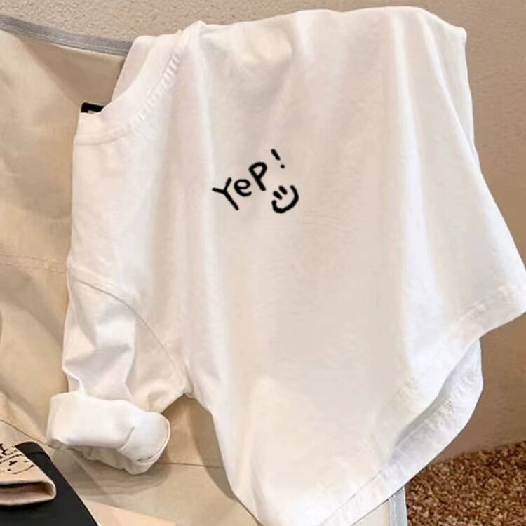 新款儿童长袖t恤白色打底衫男女童100%纯棉休闲宽松宝宝春秋上衣