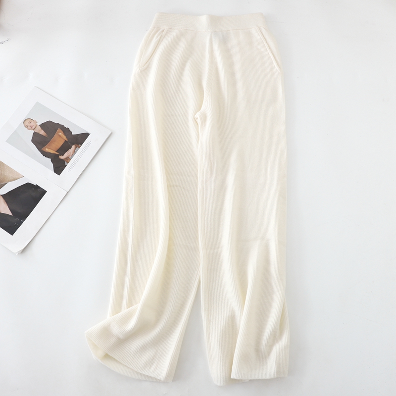 软糯气质~100山羊绒厚款阔腿裤