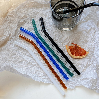 彩色耐热弯头玻璃吸管高硼硅玻璃