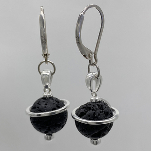 NPstudio12星座小行星耳坠原创天然石纯银耳饰小众轻奢高级感耳环