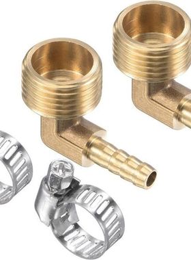 M METERXITY 2 Pack Brass Hose Barb Fittings - 90 Degree Elbo