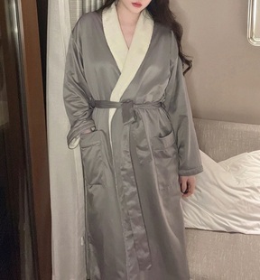 高端希尔顿五星级酒店浴袍女吸水速干加厚细绒情侣浴衣男士睡袍长