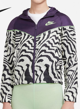 Nike/耐克正品新款 NSW WINDRUNNER 大童女孩印花夹克 DA1201-525