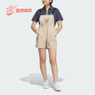 三叶草女子卡通印花休闲背带短裤 IN1056 阿迪达斯正品 Adidas