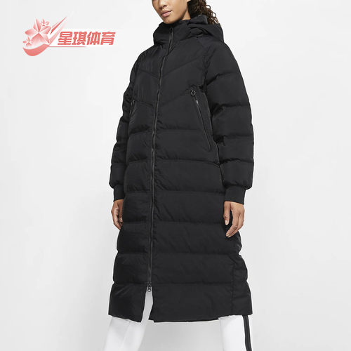 耐克连帽长款保暖羽绒服