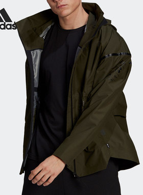 Adidas/阿迪达斯正品春季男子休闲连帽运动茄克外套 H16253