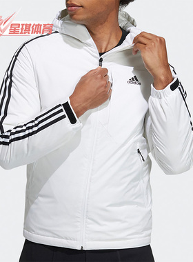 Adidas/阿迪达斯正品冬季新款男子保暖连帽羽绒服外套 H23089