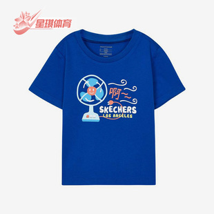 新款 Skechers 夏季 男女兒童運(yùn)動(dòng)短袖 斯凱奇正品 T恤L222B011