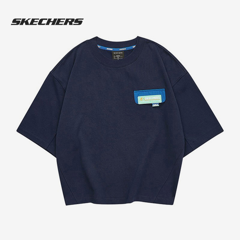 Skechers/斯凯奇正品夏季新款女子宽松休闲短袖T恤 L221W054