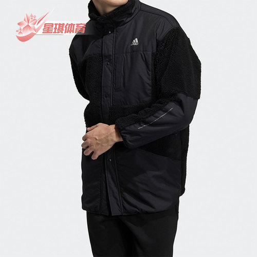 阿迪达斯男子休闲立领保暖外套