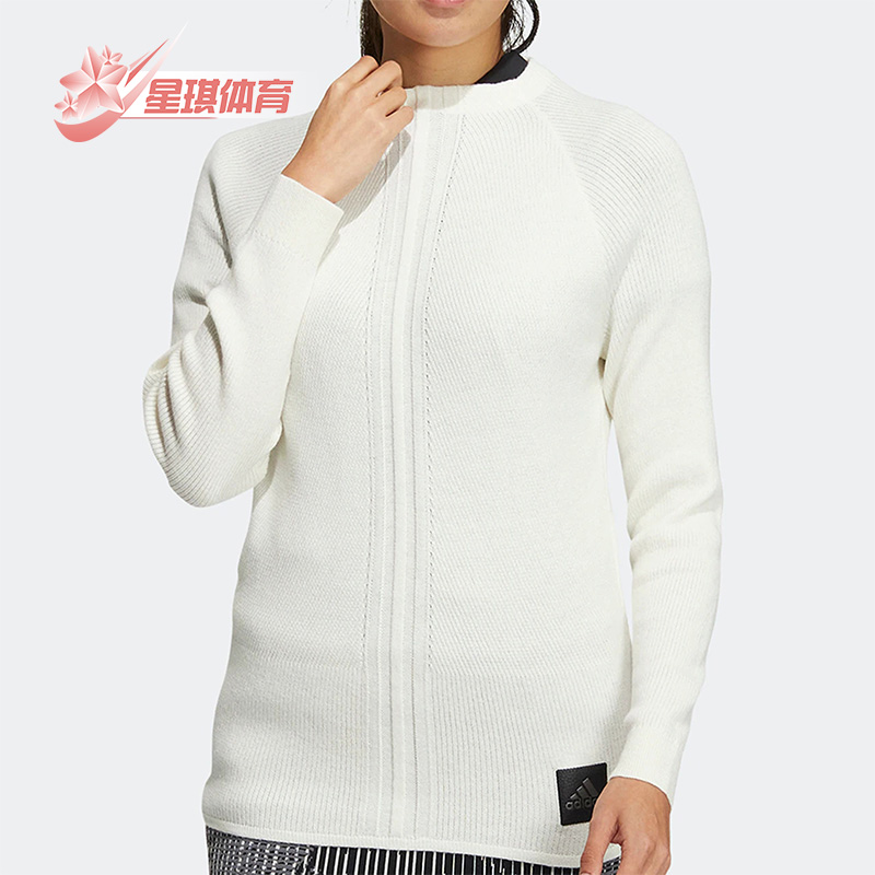 阿迪高尔夫运动保暖女毛织上衣