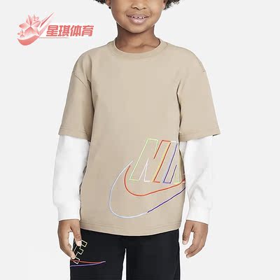 Nike/耐克正品春季新款小童运动叠搭针织长袖T恤FN9194-247