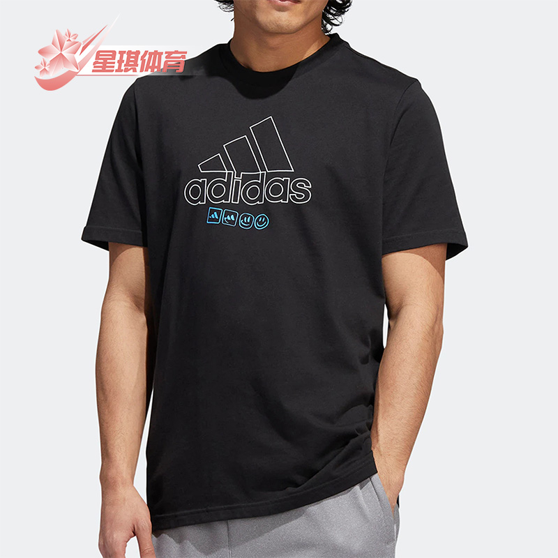 阿迪达斯正品男子运动短袖