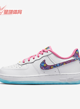 Nike/耐克正品FORCE 1 GS女子大童运动轻便板鞋FJ3483-100