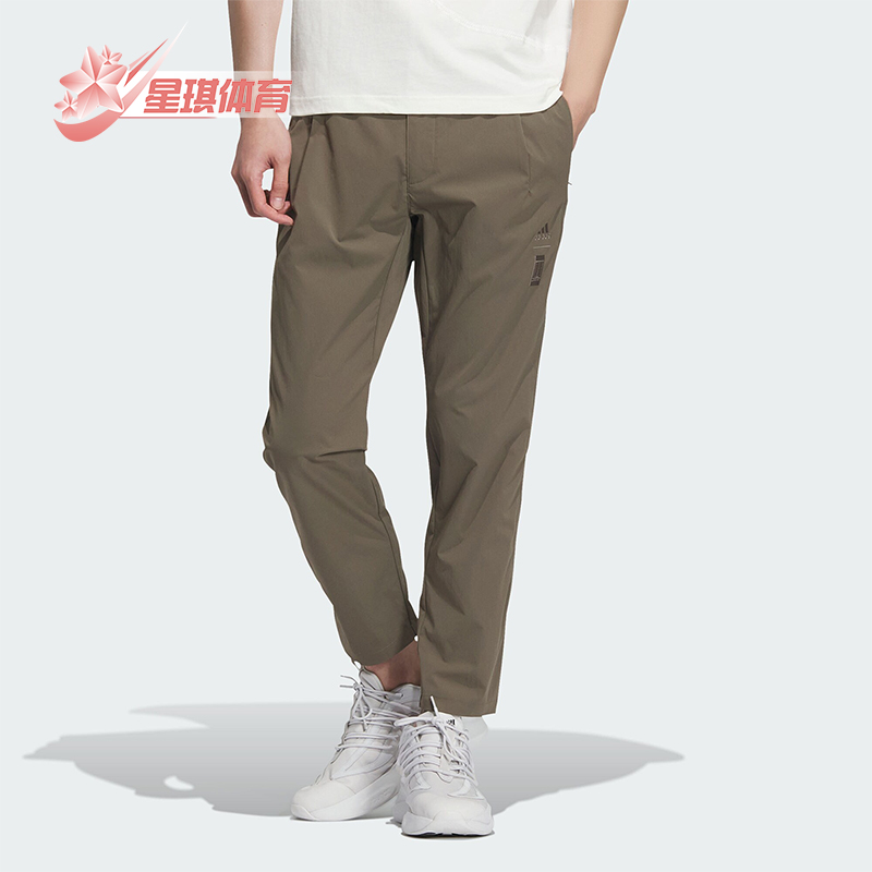 阿迪达斯男士运动梭织九分裤
