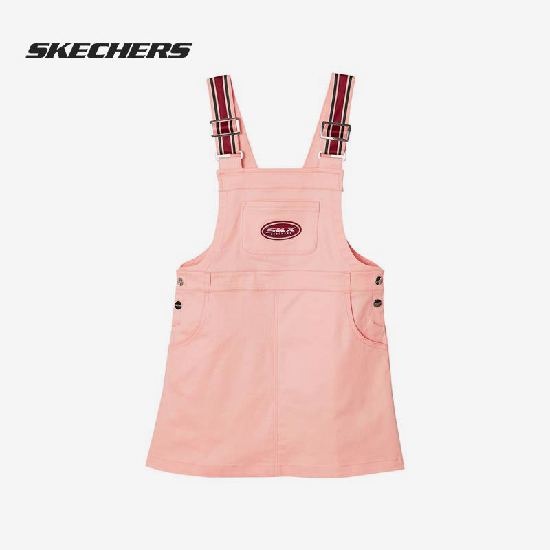 斯凯奇大童牛仔双肩背带裙