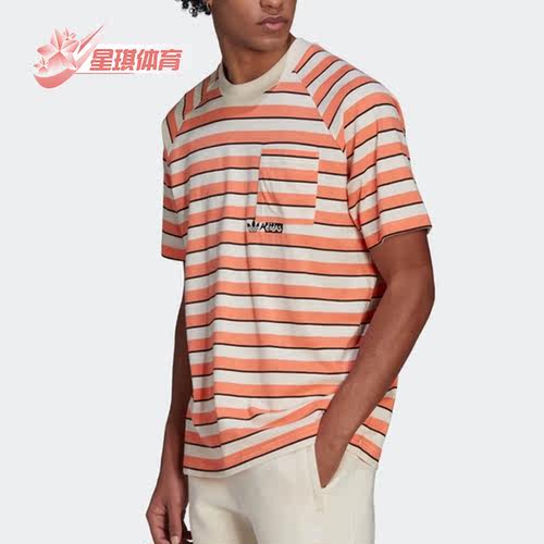 阿迪达斯运动男圆领透气短袖T恤